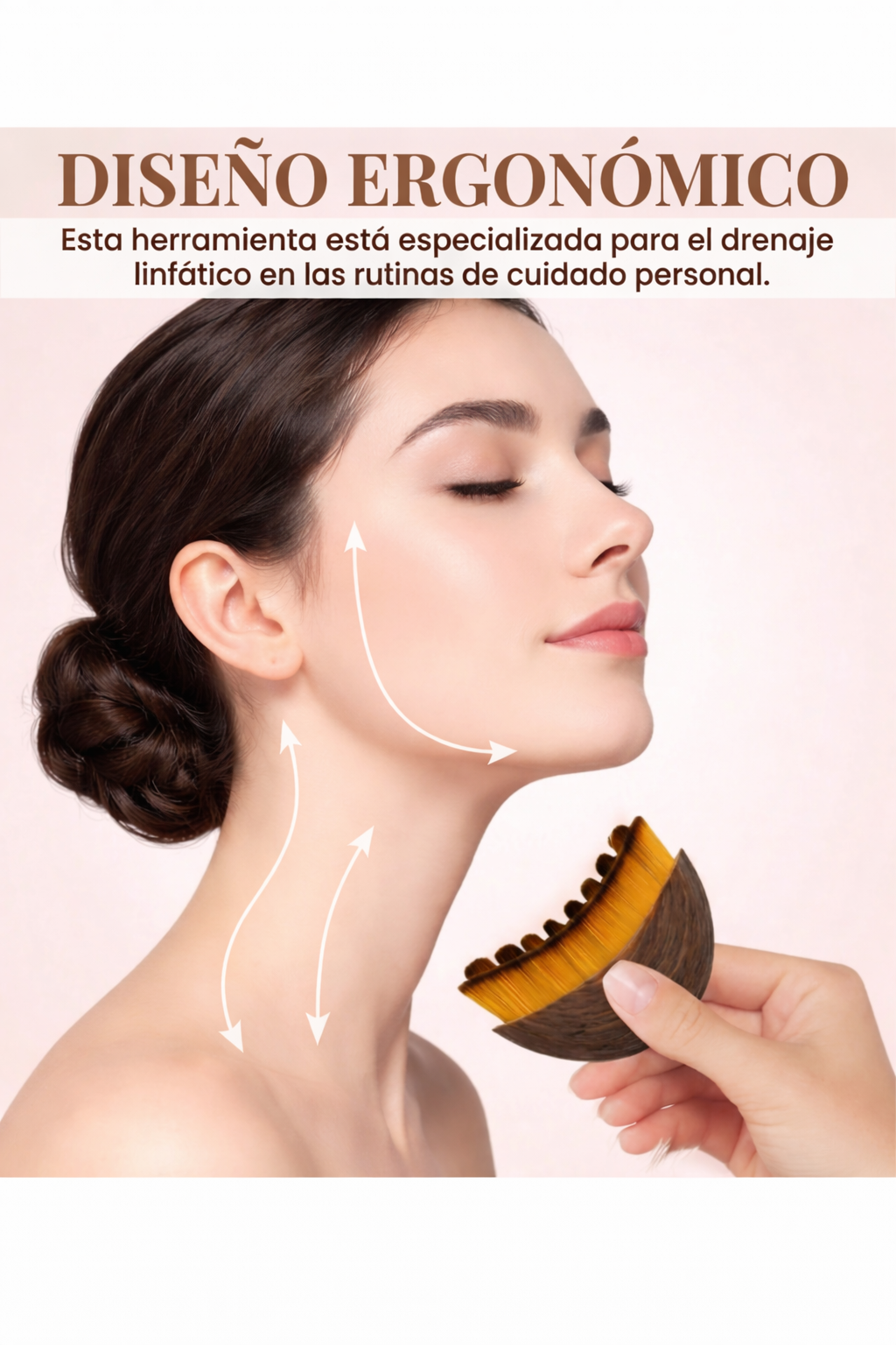 Cepillo facial de contorno linfático